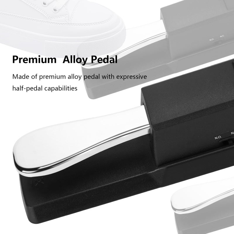 RNSXYAT Sustain Pedal  Sustain Pedal for Keyboard Universal  Premium Piano Pedal for Keyboard with Polarity Switch for MIDI Keyboards  Digital Pianos  Yamaha  Casio and More  1/4'' Input Plug by RNSXYAT - Image 4